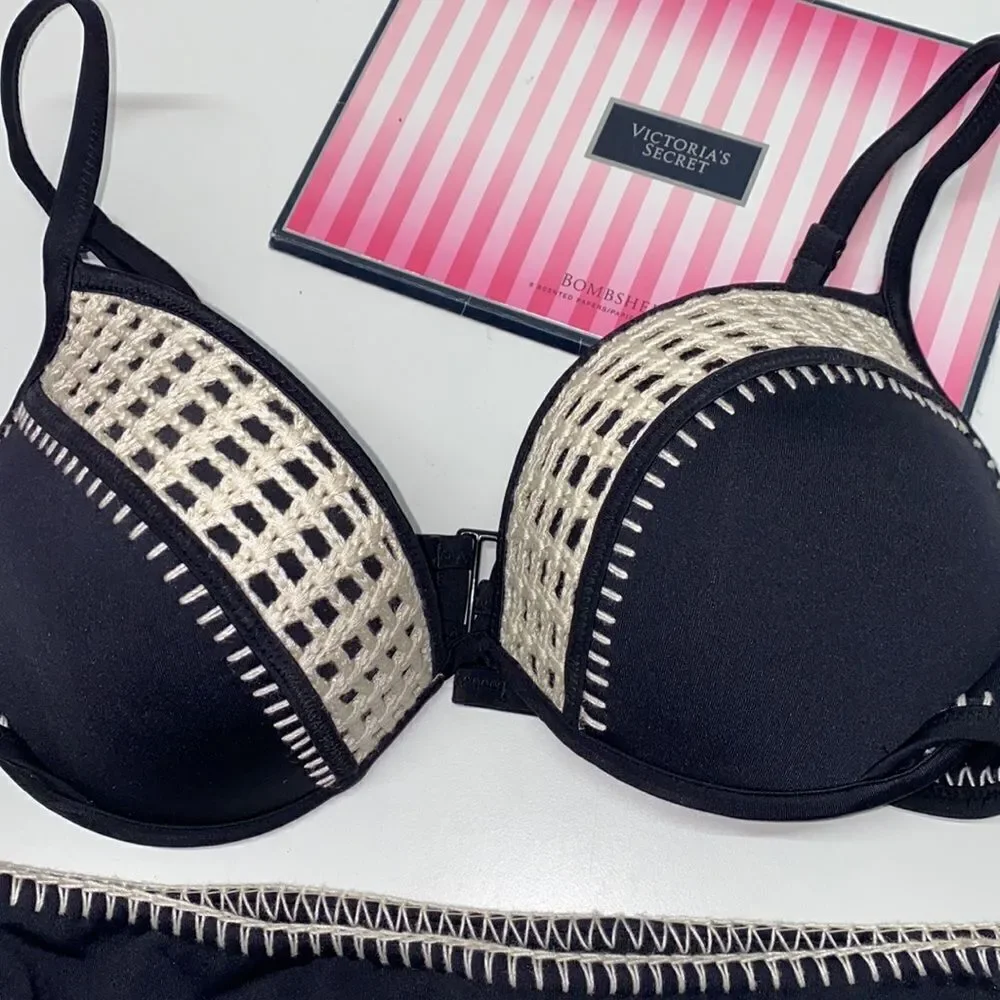 🔥🏖VICTORIA SECRET  swimsuit The Fabulous/push-up   cheeky  New - Picture 2 of 7